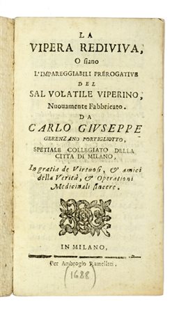 Gerenzano Portigliotto Massa Nicander Carlo Giuseppe Antonio Colophonius, Lotto composto di 3 opere di medicina. 