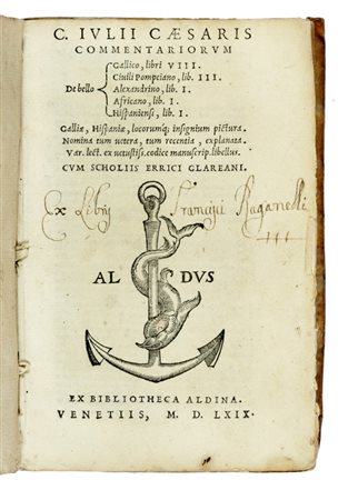 Caesar Gaius Julius, Commentariorum de bello Gallico, libri VIII. Venetiis: ex bibliotheca Aldina, 1569.