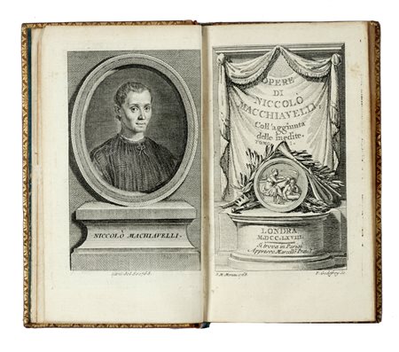 Machiavelli Niccolò, Opere [...] coll'aggiunta delle inedite. Tomo I (-VIII). Londra, si trova in Parigi: appresso Marcello Prault, 1768.