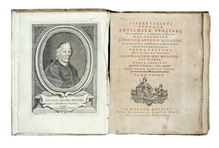 Muratori Lodovico Antonio, Dissertazioni sopra le antichita italiane gia composte e pubblicate in latino [...] Tomo primo (-terzo). In Monaco: Nella Stamperia di Agostino Olzati, 1765-66. 