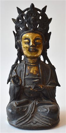 Cina scultura in bronzo "Buddha" <br>cm.x h. 19