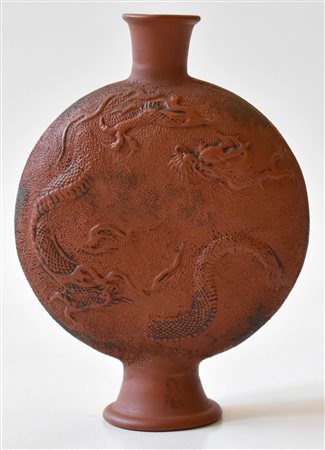 Cina vaso a fiasca in terracotta<br>cm.x h. 15