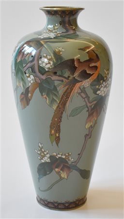 Giappone vaso cloisonne epoca Meiji<br>cm.x h. 31