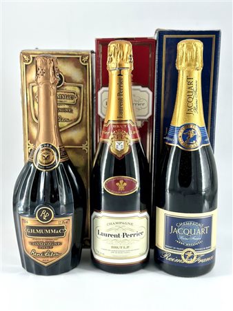  
G.H. Mumm Cuvee R. Lalou Brut Millesime - Laurent-Perrier La Cuvée Brut - Jacquart Mosaique Brut 
 0,75