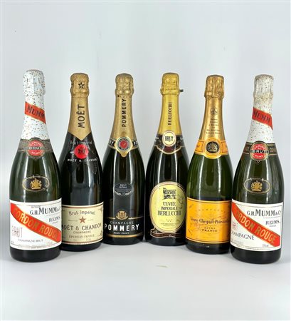  
Pommery Brut Royale, Cordon Rouge Munn, Moët e Chandon Brut Imperial, Veuve Clicquot NV, Berlucchi Cuvèe Imperiale 
Champagne 0,75