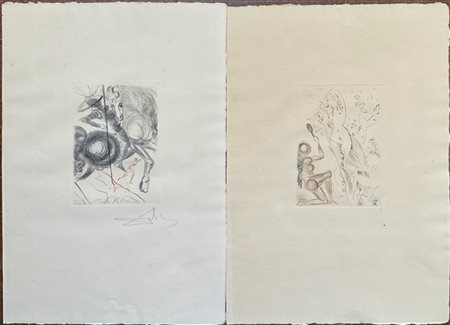 Salvador Dalì "The Hell of Cruel Beauties" e "Blanchefleur" 1972
due puntesecche