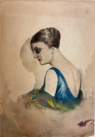 Franco Rognoni "Vera Vergani" 1928
acquerello su carta
cm 33,5x23,5
firmato in b