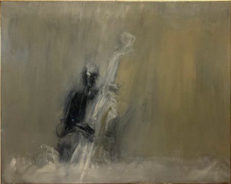 Giancarlo Cazzaniga "Jazz man" 1963
olio su tela
cm 81x100
Firmato in basso a de