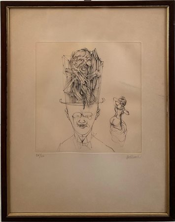 Hans Bellmer "Senza titolo" 1975
puntasecca
(lastra cm 23x20,5; foglio cm 42,4x3