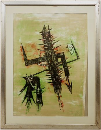 Wifredo Lam "Acide doux" 1973
litografia a colori stampata su carta con filigran