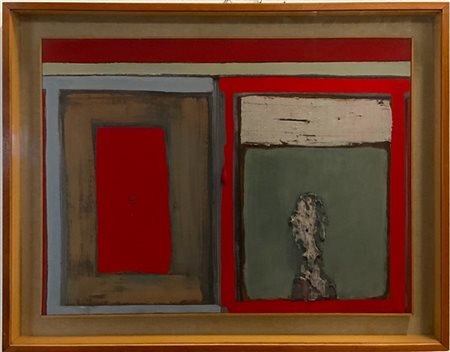 Plinio Mesciulam "Cornice e ritratto scialbo" 1962
olio su tela
cm 60x80
firmato