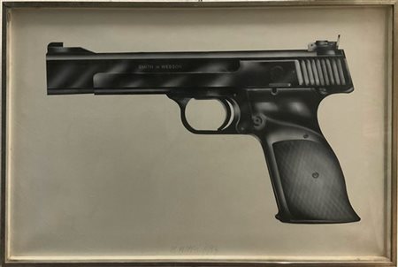 Fernando De Filippi "Revolver" 1973
tecnica mista su tela
cm 52x77
firmata e dat