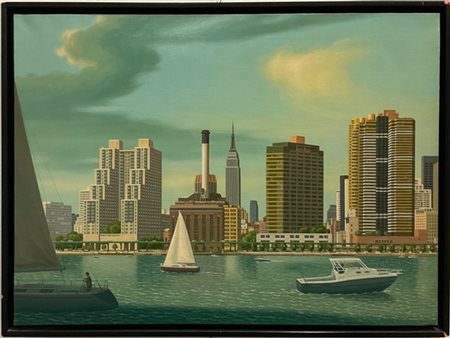 Aldo Damioli "Venezia New York" 1997
acrilico su tela
cm 60x100
Firmato, titolat