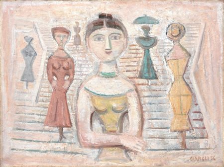 Massimo Campigli Berlino 1895 - St.Tropez 1971 Sei donne sulle scale (La...