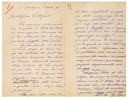 Ugo Pesci (Firenze 1846 - Bologna 1908), Rinuncia alla direzione della Gazzetta dell'Emilia