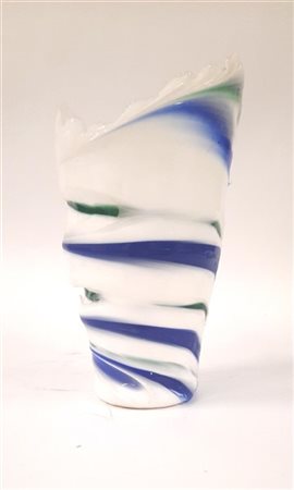 Gaetano Pesce (Attribuito)
Vaso multicolore in silicone bianco, blu e verde. Ita