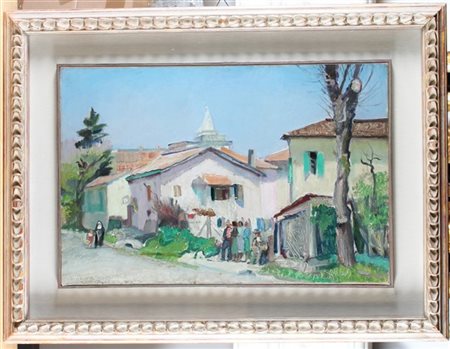 Giulio Boetto "Grottaferrata" 1958, olio su tela (cm 40x59,5) firmato, datato e