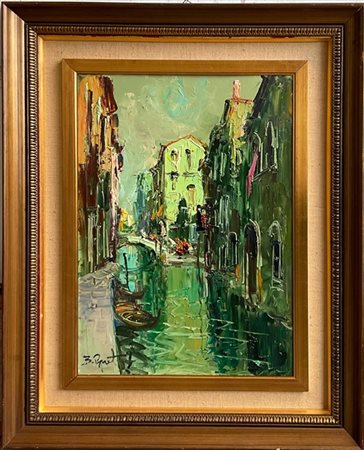 Beppe De Pignataro "Scorcio veneziano" 
olio su tela (cm 71x51)
Firmato in basso