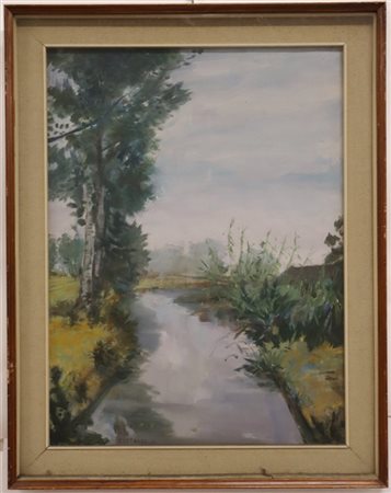 Ignoto del secolo XX

"Paesaggio fluviale" 1961
olio su tela (cm 80x60)
Firmato