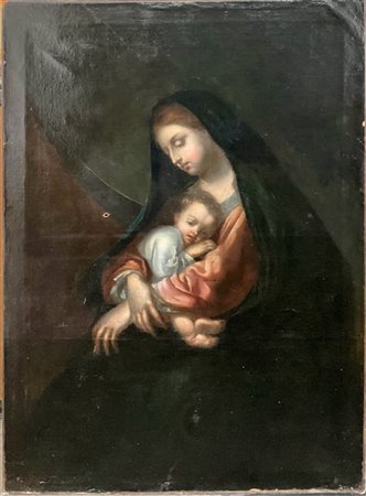 Scuola del secolo XVIII

"Madonna con Bambino" 
olio su tela, cm 136x97
(estesi