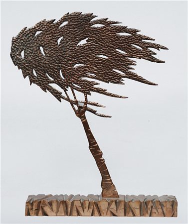 Mario Rossello (Attr.) "Albero" scultura in bronzo(h cm 29)(lievi difetti)