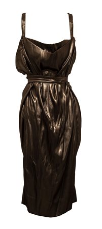 Vivienne Westwood AMPHORE DRESS Description: Low-cut dress in shiny bronze...