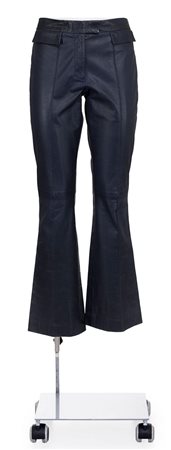 John Galliano ICONIC LEATHER FLARED TROUSERS Description: Iconic purple...