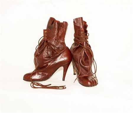 Vivienne Westwood SACK BOOTS Description: Burgundy colored nappa ankle boots...