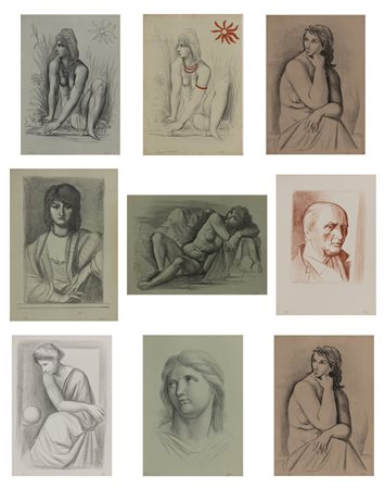 Achille Funi (Ferrara 1890-Appiano Gentile 1972)  - Nove litografie, 1962