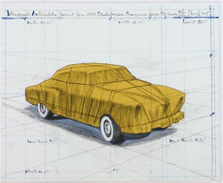 Christo, Wrapped Automobile, Project for 1950 Studebaker Champion, Series 9G Coupé, 2015