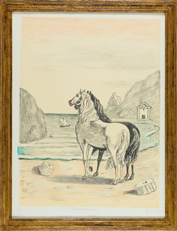 Giorgio De Chirico, Cavalli sulla riva del Tirreno, 1970