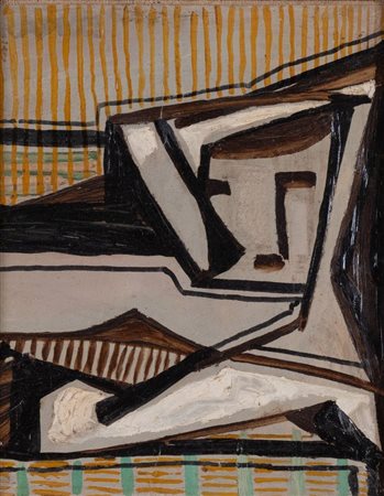 MARIO RADICE (Como 1898 - 1987) "Composizione P.E.L", 1931. Olio su carta...