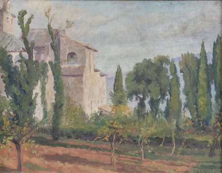 GIUSEPPE CALVI (Oreglia 1895 - 1983) "Paesaggio". Olio su tela. Cm Opera...