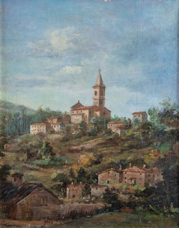 G. VERONESI (XX secolo) "Paesaggio". Olio su tela. Cm 50x40. Opera firmata in...