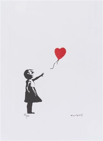 BANKSY (Bristol 1974), after. "Balloon girl". Litografia a colori su carta....