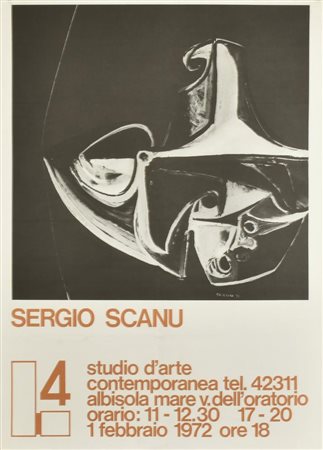 SERGIO SCANU manifesto cm 70x50, autoprodotto da Studio d'arte contemporanea...