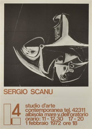 SERGIO SCANU manifesto cm 70x50, autoprodotto da Studio d'arte contemporanea...