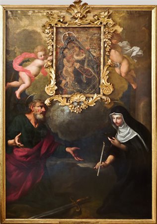 BARTOLOMEO MANCINI ATTRIBUITO (1630-?) San Paolo e Santa Caterina da Siena...