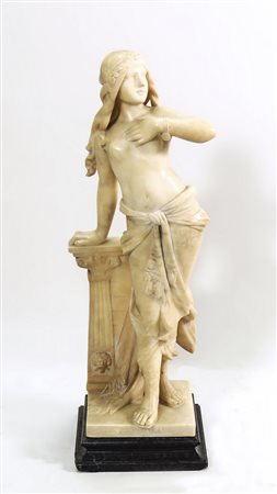 ADOLFO CIPRIANI (1880-1930) Cleopatra gruppo in alabastro, su base a plinto...