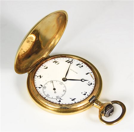 OROLOGIO DA TASCA IN ORO GIALLO Zenith, Anni Trenta quadrante con numeri...