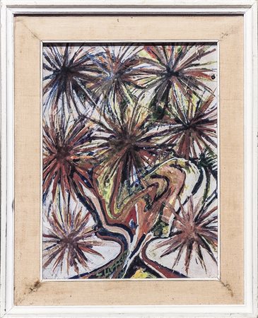 SILVIO LOFFREDO (1920-2013) Vaso con fiori, olio su tela, firmato e datato...