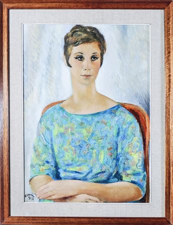 VITTORIO GRANCHI (1908-1992) Ritratto femminile olio su tela, firmato e...