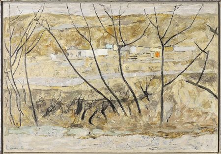 GIANNI BRUMATTI (1901-1988) Paesaggio olio su faesite, firmato, in cornice cm...
