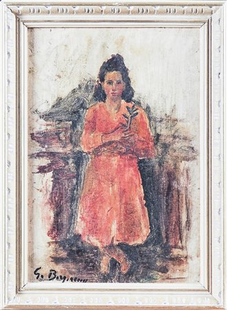 GUIDO BORGIANNI (1915-2011) Ritratto femminile olio su cartone telato,...