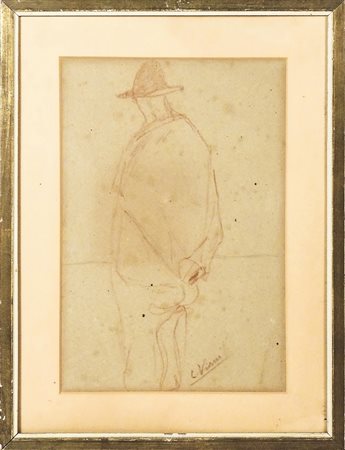 LORENZO VIANI (1882-1936) Personaggio maschile sanguigna su carta, firmato,...