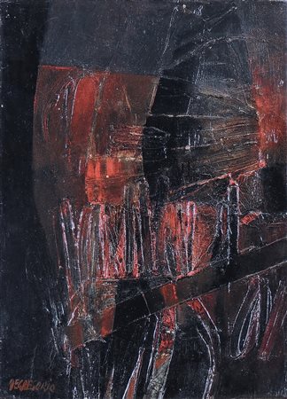 GIUSEPPE DE GREGORI (1920-2007) Composizione olio su tela, firmato cm 70x50