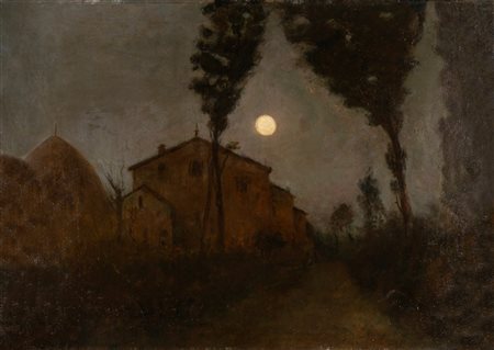 Bartolomeo Bezzi (Fucine d'Ossana 1851-Cles 1923)  - Al chiaro di luna