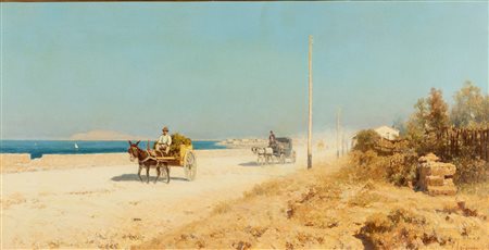 Francesco Lojacono (Palermo 1838-1915)  - Verso l'Isola delle femmine