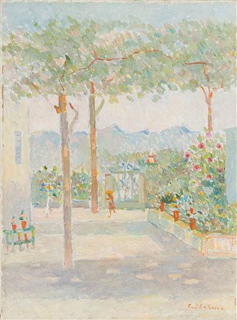 Francesco De Rocchi (Saronno 1902-Milano 1978)  - Giardino in Valsassina