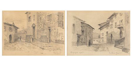 Arturo Ferrari (Milano 1861-1932)  - Argegno e Montronio, 1923 and 1921